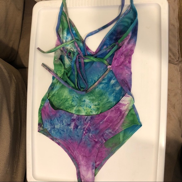 Dolls Kill Rhinestone Tie Dye Bodysuit - Picture 4 of 4